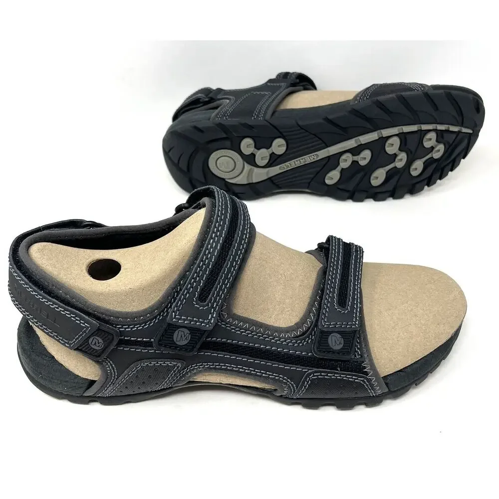 Merrell Mens Sandspur Oak Sandal 12 Black Granite Gray Rugged Adjustable Straps